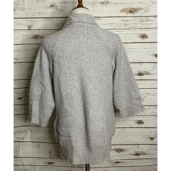 Vince lagenlook wool/cashmere grey chunky textured open cardigan sweater Size XS - Picture 5 of 7